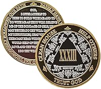 Vista 16 de Silver & Gold - Medallón de Alcohólicos Anónimos de 1 a 60 años (10 años (X)) Cápsula AA incluida