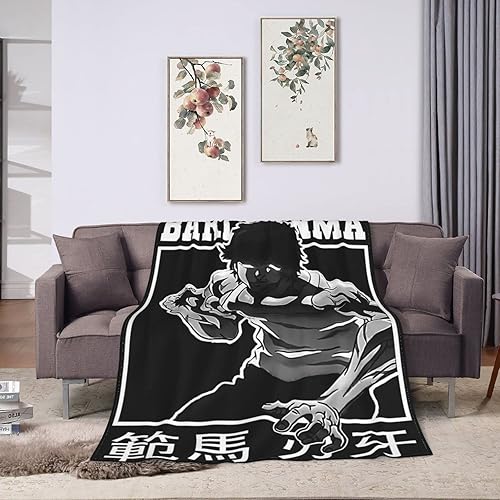 Miniatura 8 de Manta de anime Baki The Grappler Baki Hanma de microforro polar ultra suave, acogedora y cálida, adecuada para todas las salas de