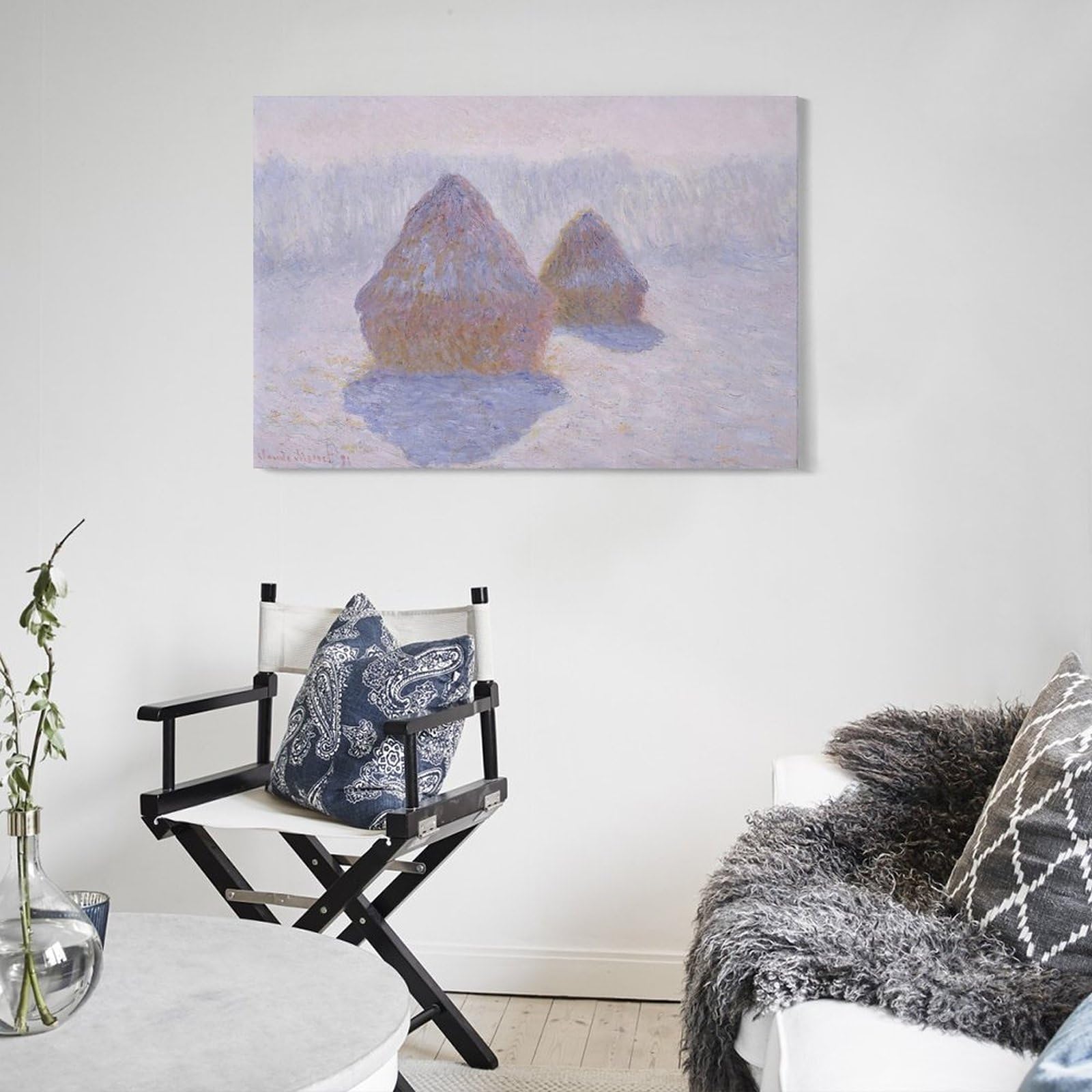 Amazon.co.jp: Claude Monet クロード・モネ 『積みわら、雪と日光の