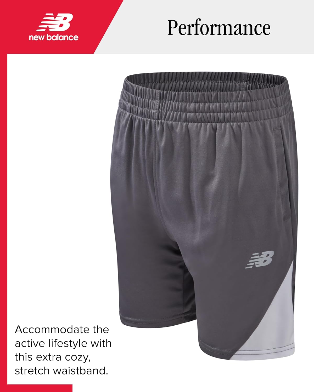 New Balance Boys Athletic Shorts Set - 2 Piece Cotton Blend Jersey Shirt and Active Basketball Shorts for Boys