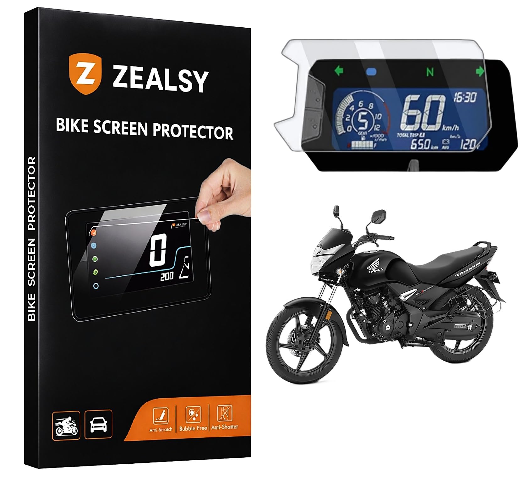 Screen Guard for Honda Unicorn (BS6/Latest) – 9H Scratch Resistant Screen Shield | Shatter-Proof, Ultra-Clear & Dust-Proof Instrument Cluster Protector (1 Pack)-image-35