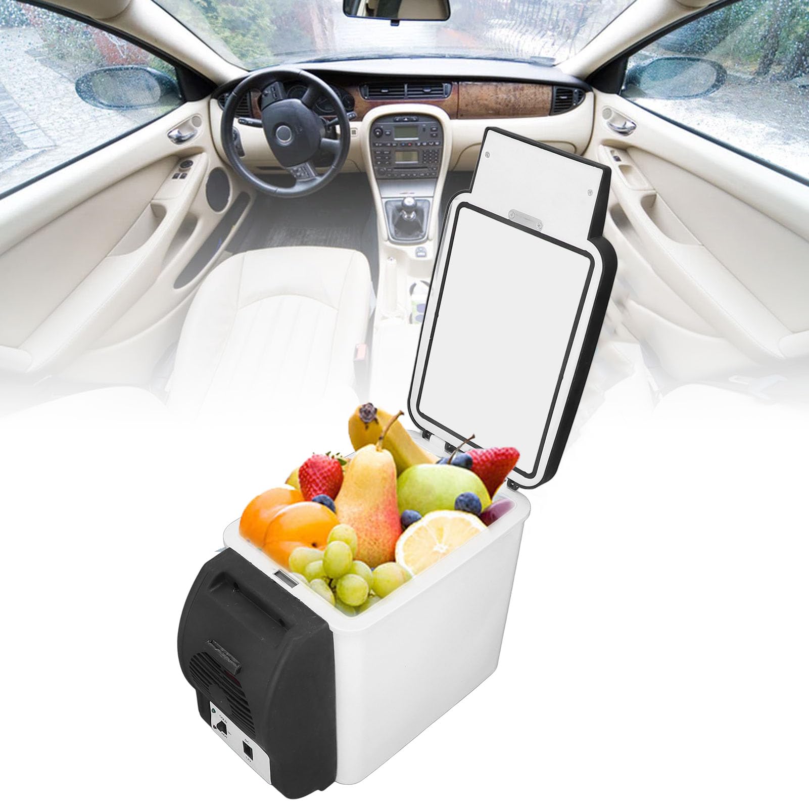 jerss Refrigerador de Coche 12 Voltios Portátil 6L Electrónica Congelador Nevera Caja de Calefacción y Refrigeración de Coche Caja de Refrigeración y Caliente Mini Enchufe de Coche Pequeño 12V