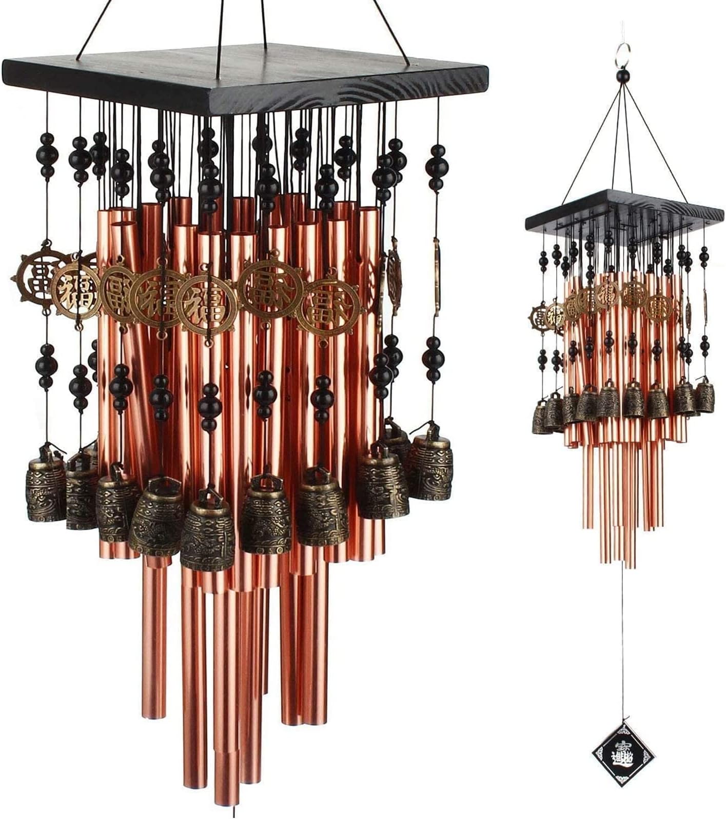 Wind Chimes for Outside,30" Memorial Wind Chimes with 28 Pieces Tubes and 16 Copper Bell for Garden, Patio,Window Hanging Decoration, Bronze Memorial Sympathy Gifts for Mom