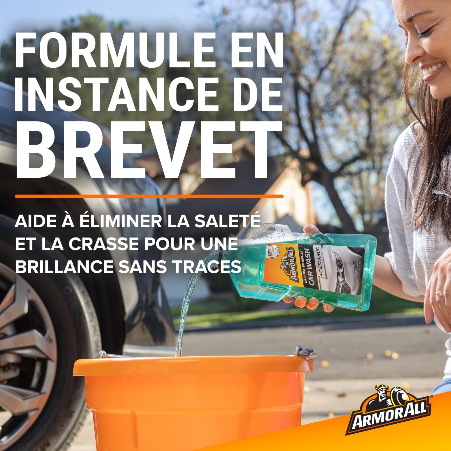 Armor All - Armor All Ultra Plus Shampoing pour Voiture - avec Revêtement Céramique 1 L, Lavage et Polissage de Voiture, Technologie Anti-Perlage et Anti-Saleté pour Éviter les Taches
