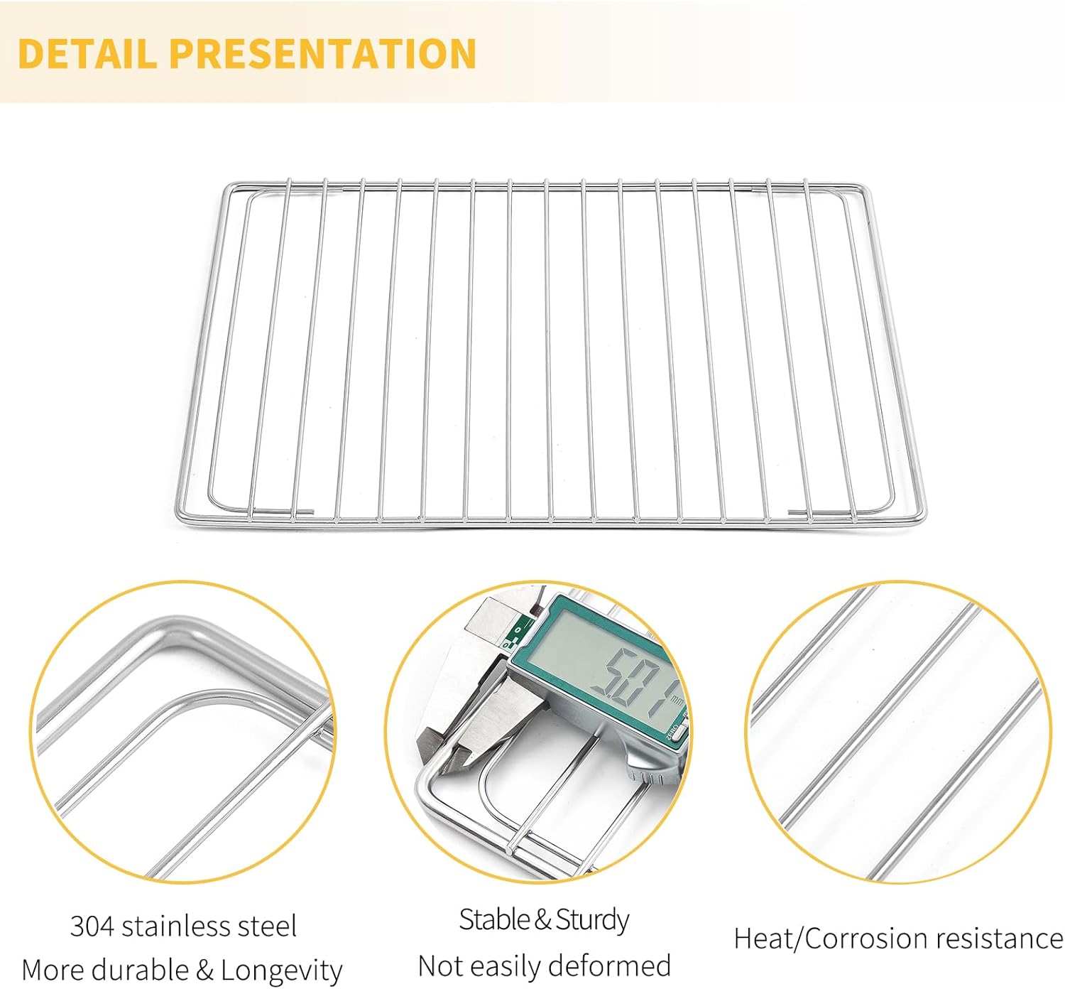 Allstare BOV800XL Pro BOV845BSS Oven Rack Replacement for Breville Smart Oven Parts 304 Stainless Steel Air Fryer Racks SP0002651 Plus BOV810BSS Breville Toaster Oven Wire Baking Rack 2 Pcs