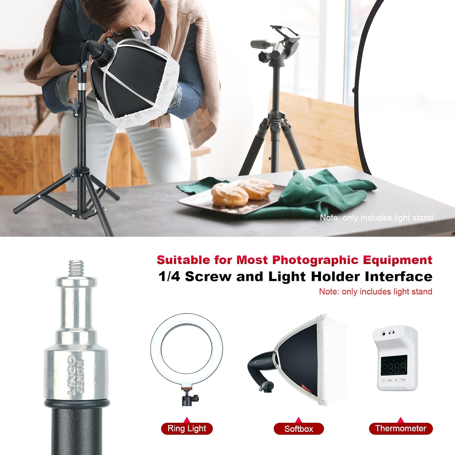 LINCO Lincostore Zenith 30 Inch Mini Light Stand Set of Two Photography Back Light Stands for Relfectors, Softboxes, Lights, Umbrellas, Backgrounds
