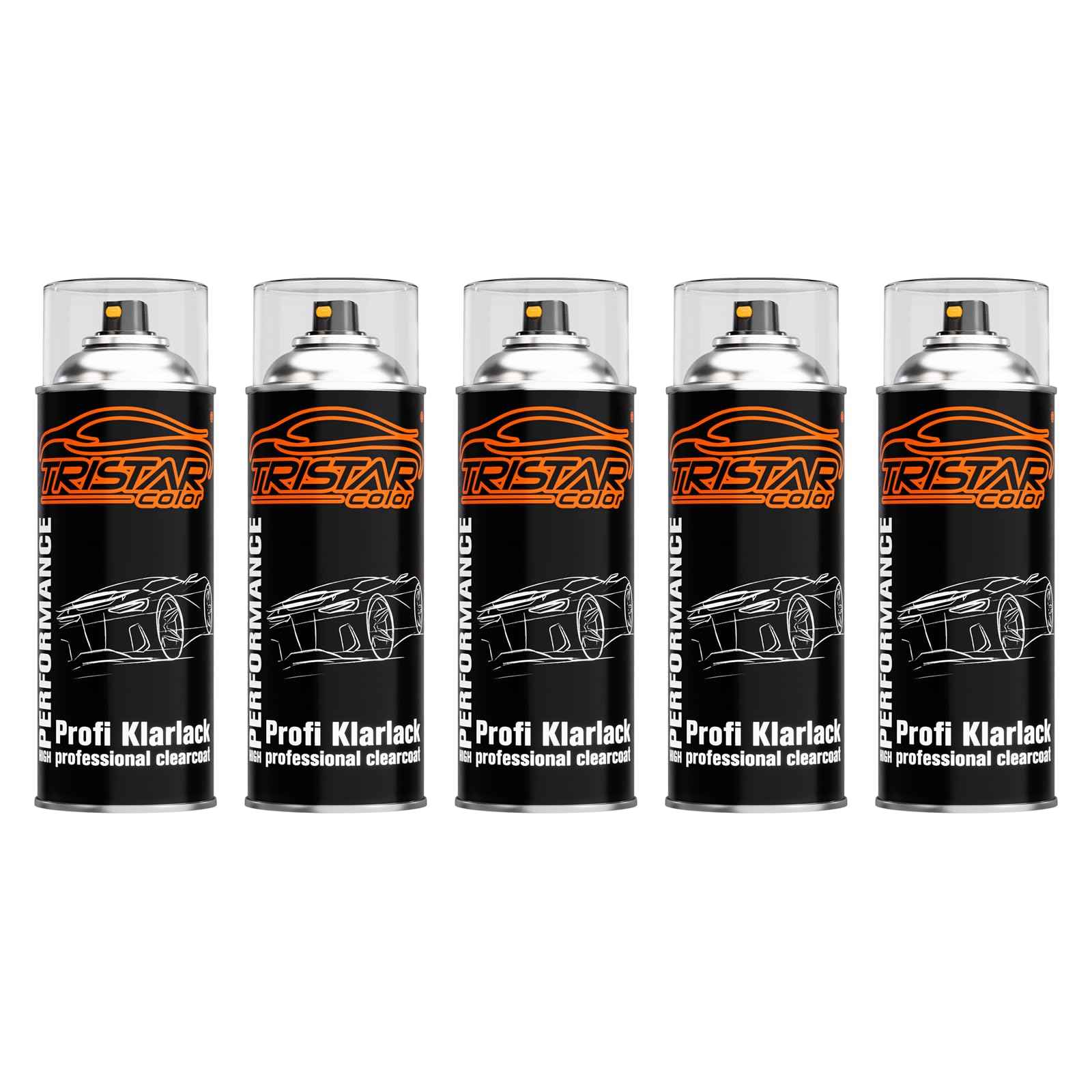 5 x Spraydose Profi KLARLACK SEIDENMATT 400 ml Autolack Sprühdose