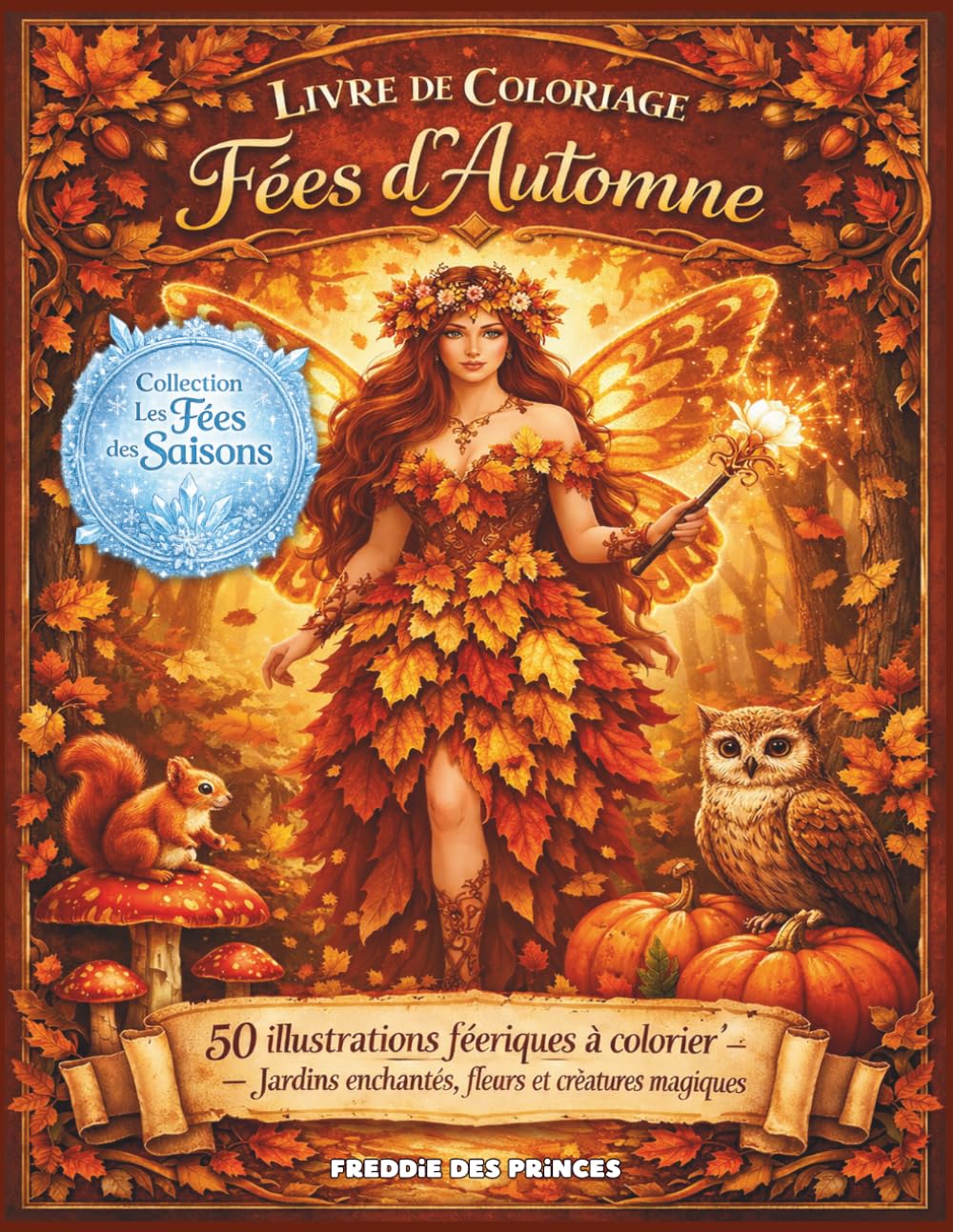 Livre de coloriage fantasy d’automne: Fées enchantées, magie de la forêt, feuilles tombantes et scènes féeriques détaillées à colorier pour adultes et adolescents (Collection : Les Fées des Saisons)