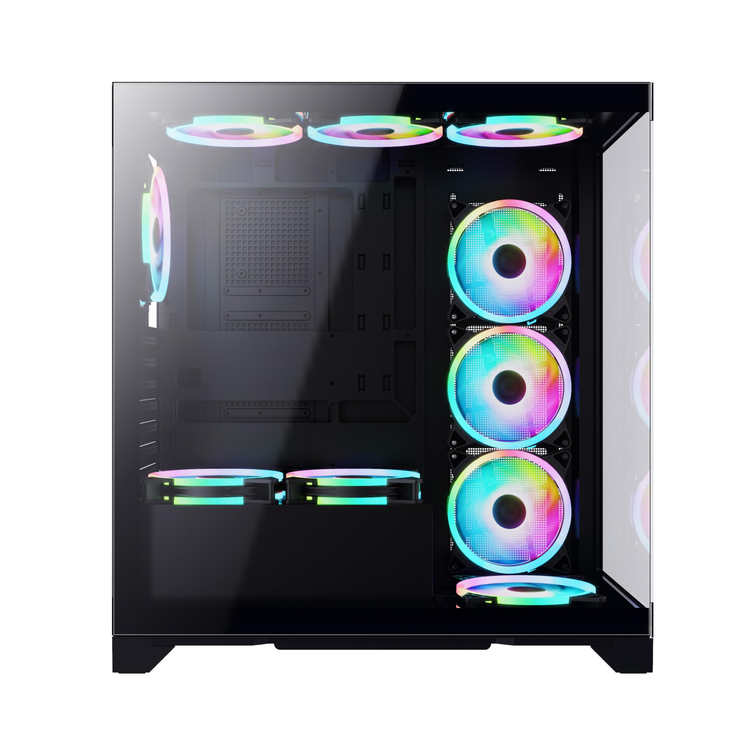 Bluegears Bgears b-Pellucid ATX Gaming PC Case. Front and Side Tempered Glass Design with Built in USB C Port. (Fans are Sold Separately!!).