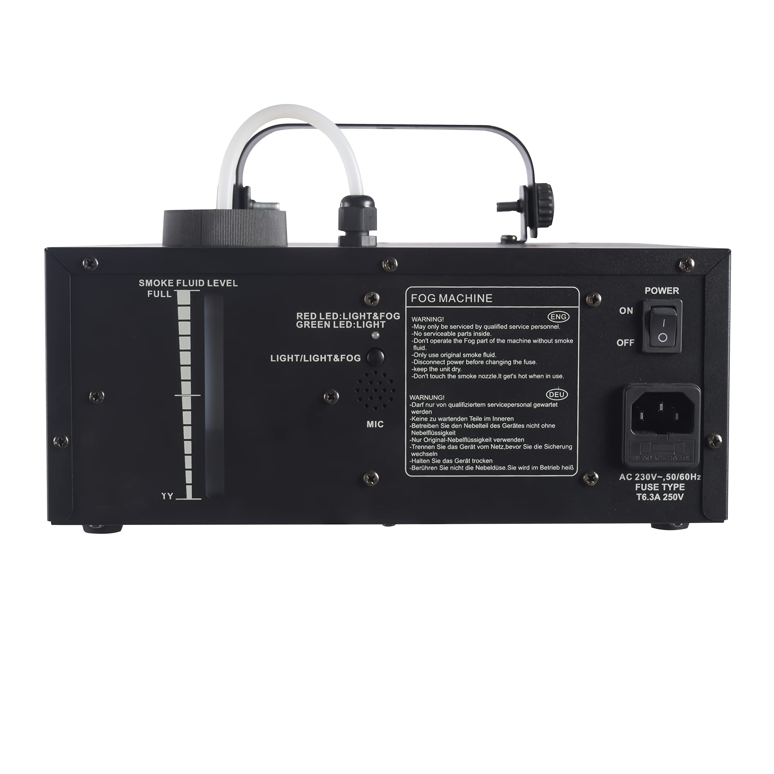 Lenco LFM-110 Dual Matrix RGB Partylicht - mit Nebelmaschine - integrierte Lichtshowprogramme - 1 Liter Fassungsvermögen für Nebelflüssigkeit - Nebel-Timer - schwarz
