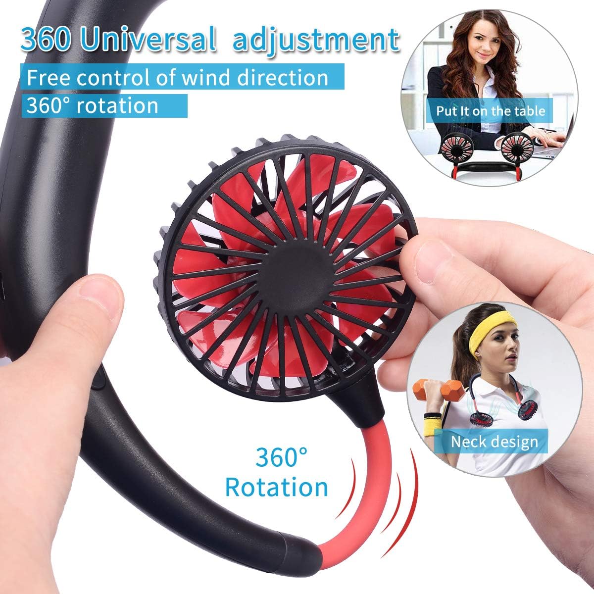 Up To 60% OFF Neck Fan Portable Neckband Fan USB Rechargeable Hand Free Personal Mini Sport Fan with 3 gears for Sports Travel Outdoor Office Reading Flash Deals - 40% OFF Neck Fan Portable Neckband Fan USB Rechargeable Hand Free Personal Mini Sport Fan with 3 gears for Sports Travel Outdoor Office Reading