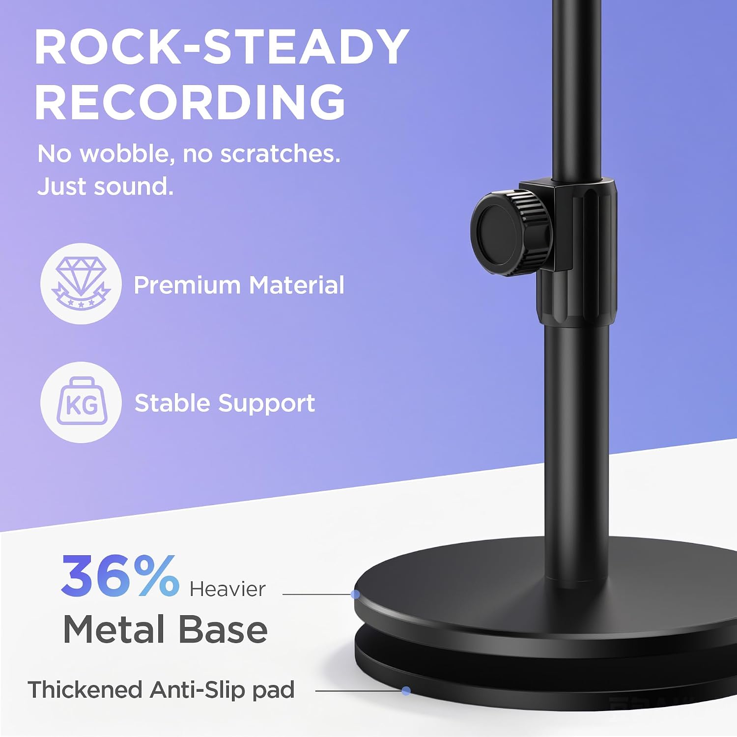 InnoGear Ultra Low 5" Desktop Microphone Stand Holder Mic Stand Desk image 5