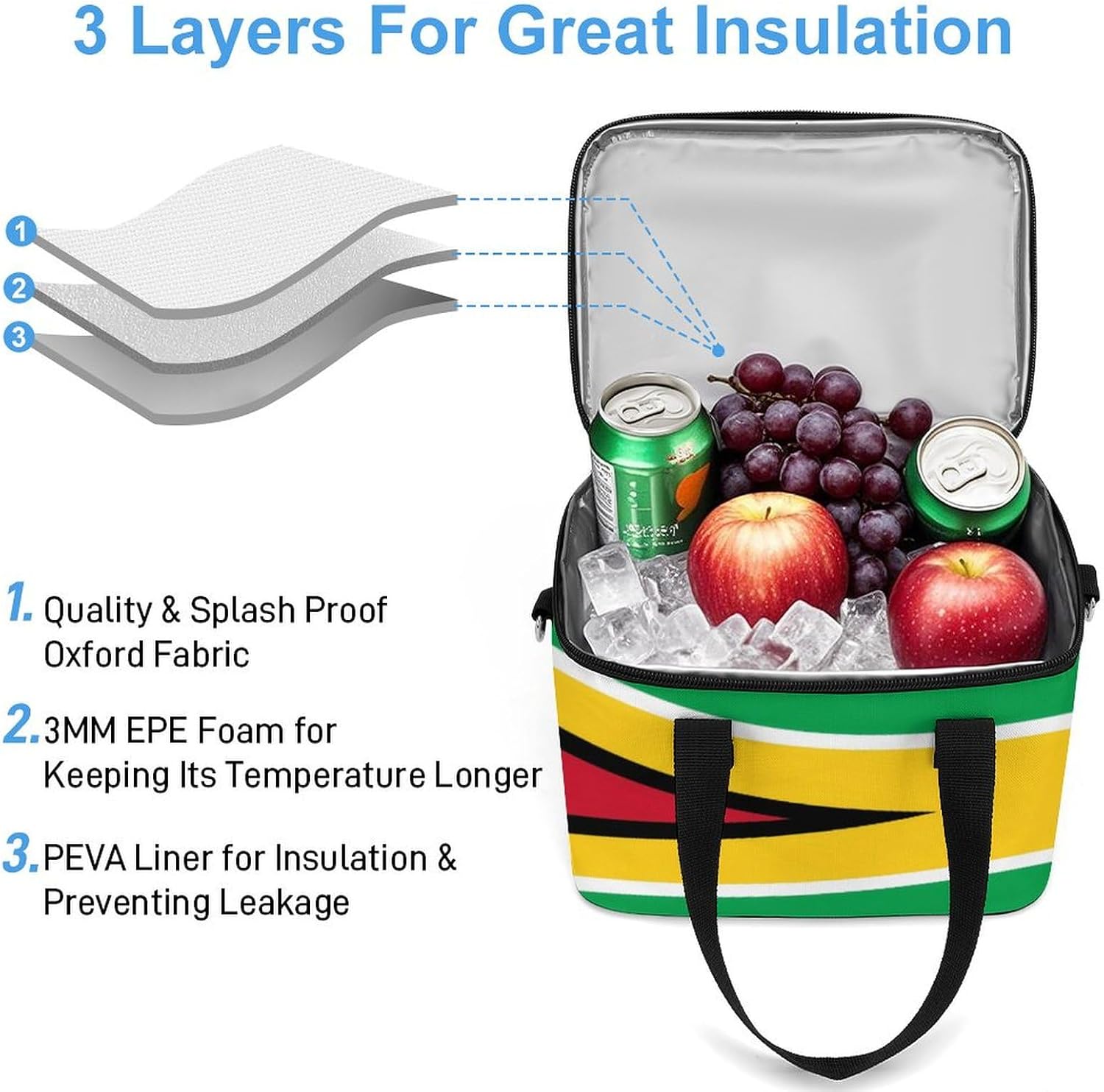 Collapsible Cooler Bag Camping Cooler Tote Lunch Cooler Insulated Waterproof Lunch Box for Picnic Beach Travel