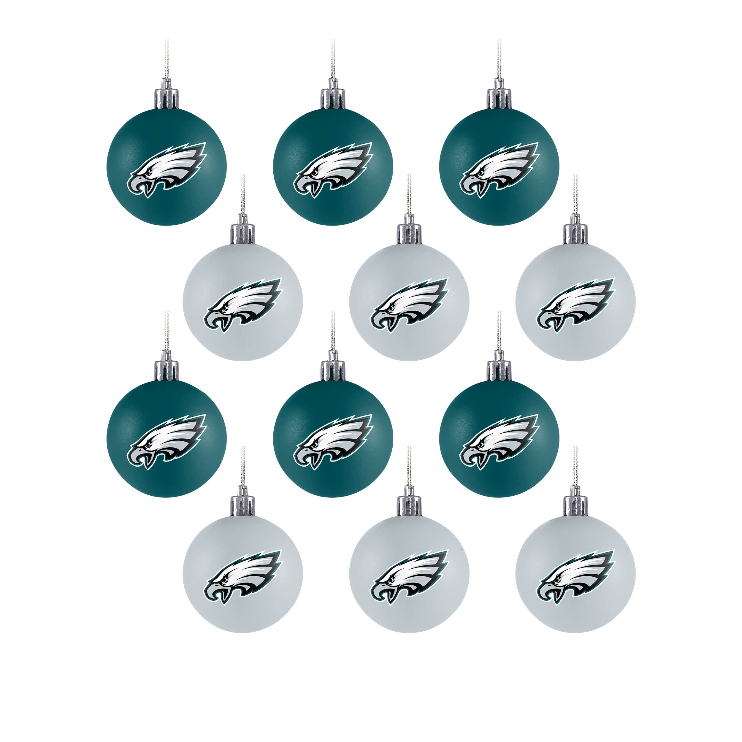 FOCO NFL Team Logo 12-Pack Ball Hanging Tree Holiday Ornament Set