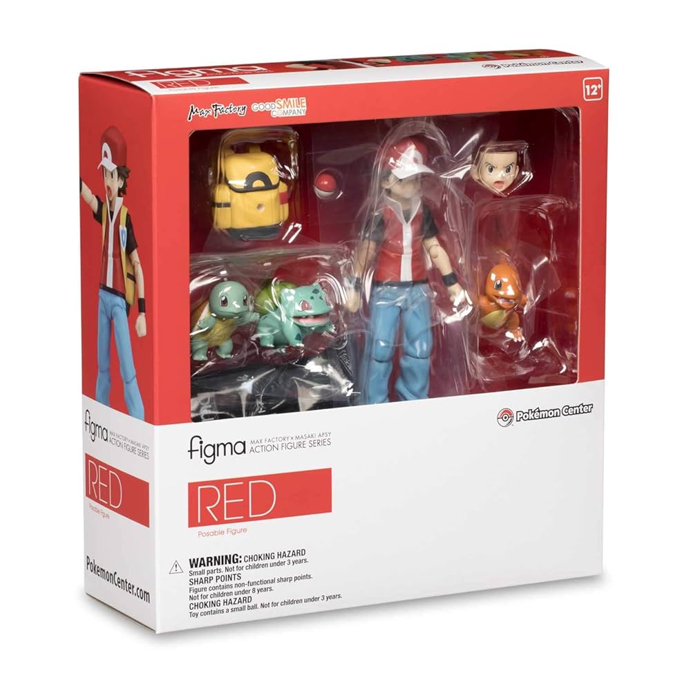 Poke Studios フィギュア 赤 約30cm Good Smile Pokemon: Red Figma Action Figure with Pikachu