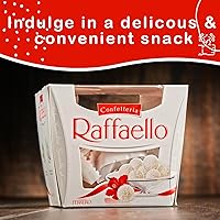 Vista 2 de Ferrero Rocher Raffaello, paquete de 3 unidades a granel, 45 unidades en total, envueltas individualmente, almendra blanca gourmet premium, crema