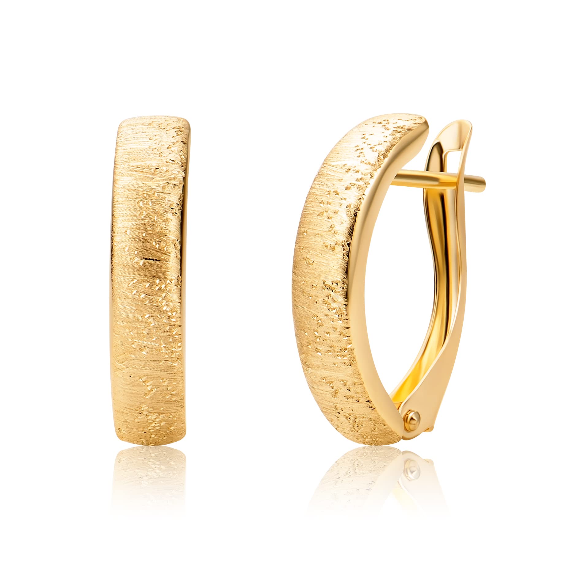 Orecchini A Cerchio Oro Giallo 14kt 585, Chiave Greca, Diametro 23mm – Prins Jewels, Regalo Italia