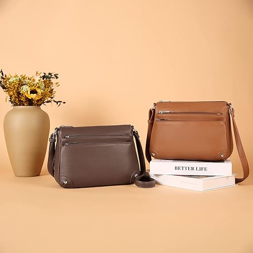 Miniatura 9 de WESTBRONCO Bolsos cruzados para mujer, bolsos de hombro de tamaño mediano, bolso de mano con bolsillo con múltiples cremallera