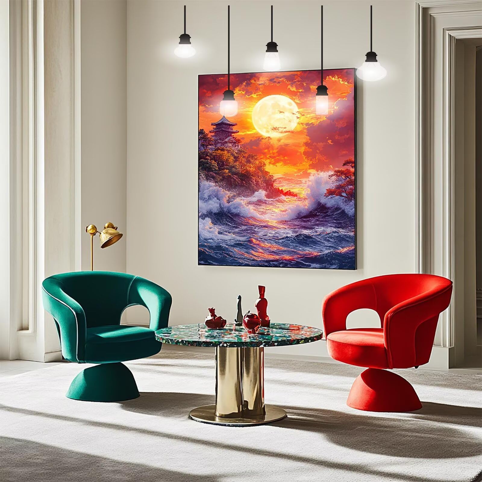 Zestawy do malowania diamentami 5D dla dorosłych, 102 x 137 cm, do samodzielnego wykonania, widok na morze, kryształowe zestawy artystyczne dla dorosłych, rękodzieło dla dzieci z akcesoriami do