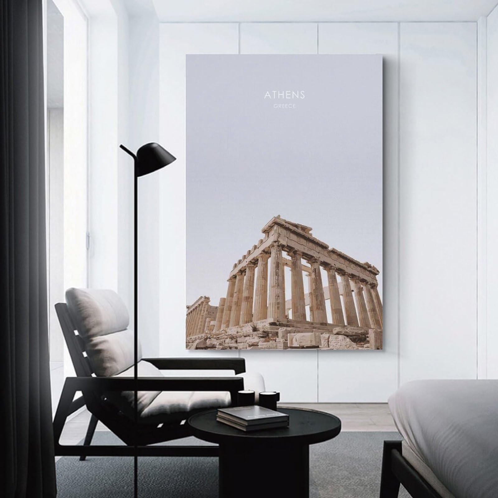 Junmoney Room Decor Wall Art Athens Acropolis Artwork, 24x36inch(60x90cm), for Living Room, Lounge Or Sitting Room, Canvas Styling for A Polished Room Look