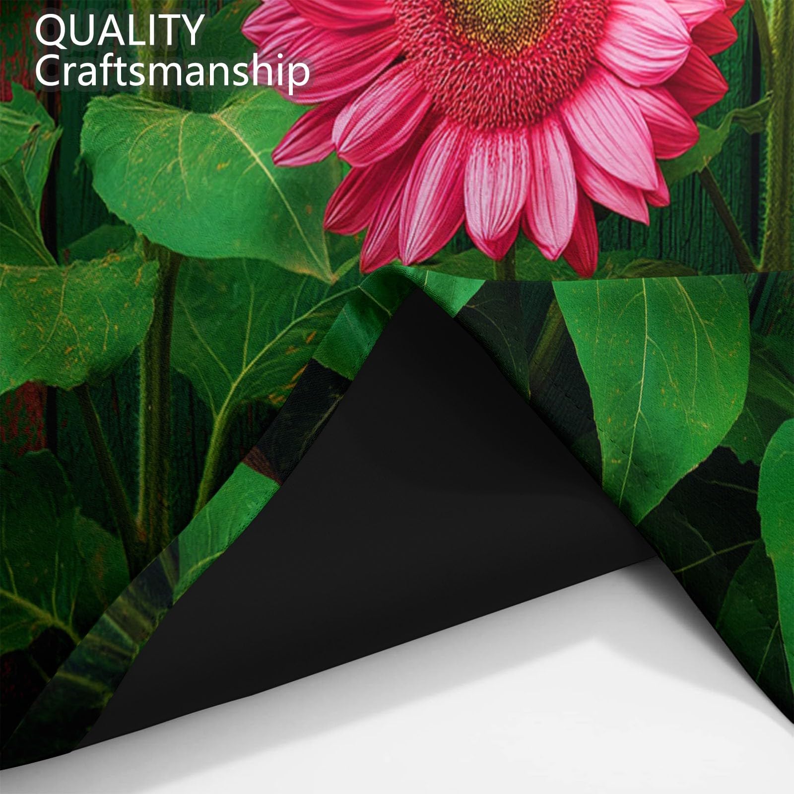 Generisch Ländliche Umgebung Holzplanken Sonnenblumen Vorhänge mit Ösen Blickdichte Gardinen Thermo Vorhang Dekor für Schlafzimmer Wohnzimmer Oberzimmer Verdunklungsvorhänge 2er Set, H215 x B110 cm