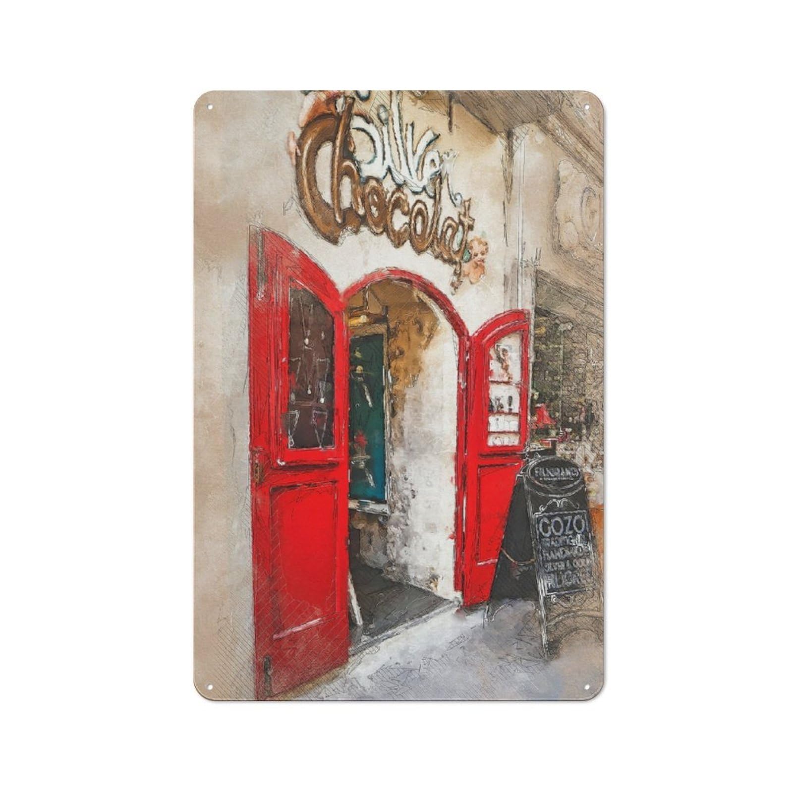 Junmoney Style-17 Cosy Malta Gozo Victoria Metal Plaque 30X20cm, Kitchen Wall Decor For Kitchen, Cafe, Pantry Or Dining Room