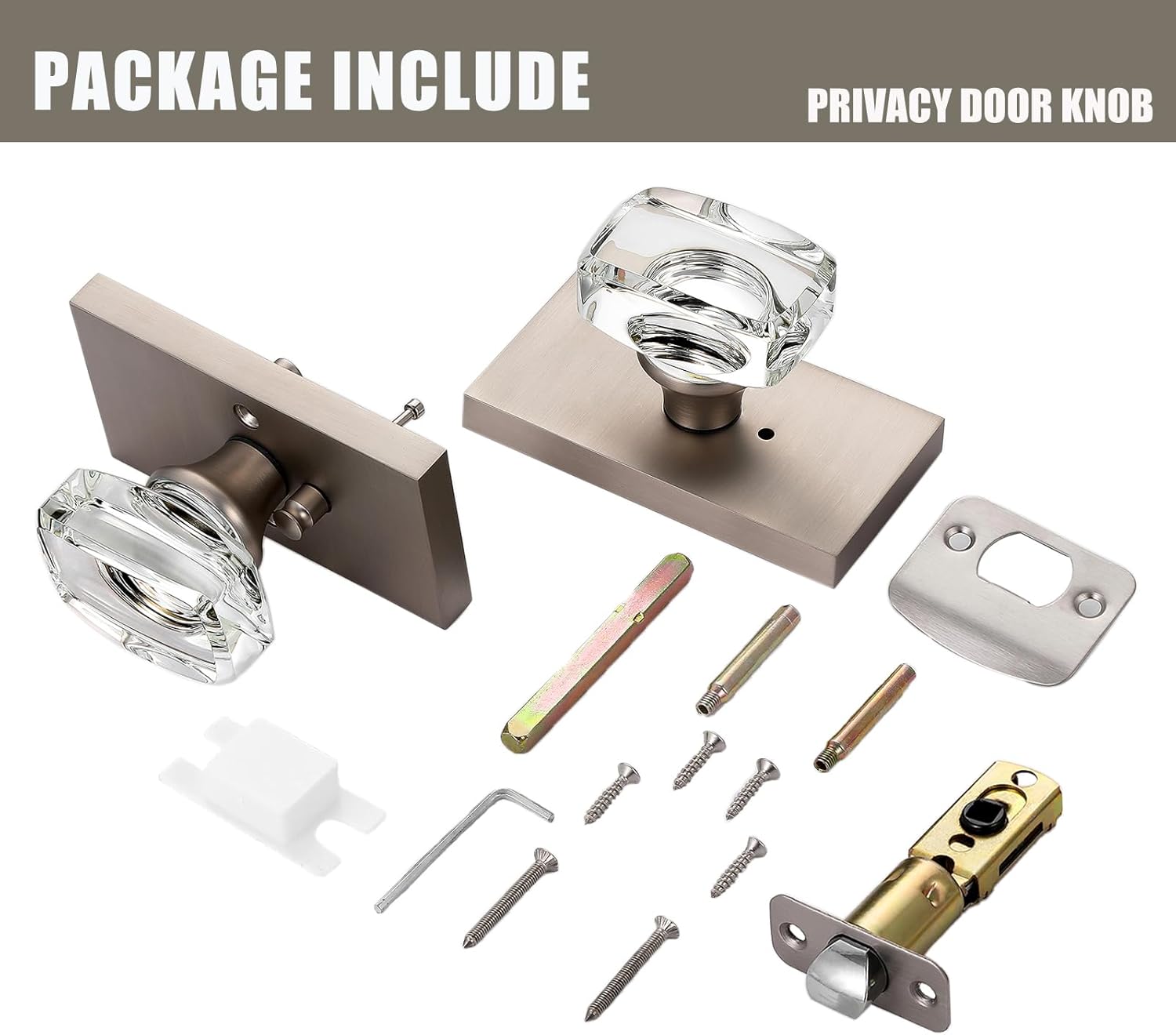 1 Pack Privacy Door Knob+ 1 Pack Passage Door Knob
