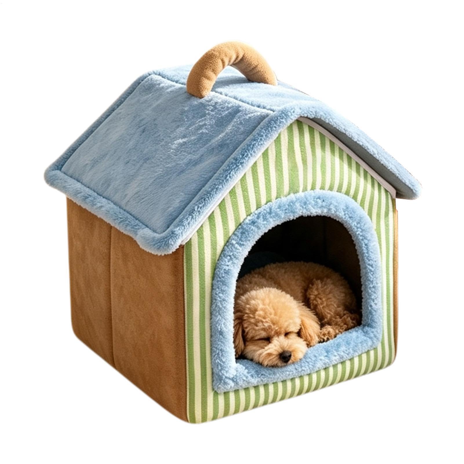 Zeyaoaea Pet House Foldable Plush Pet Nest with Removable Washable Mat