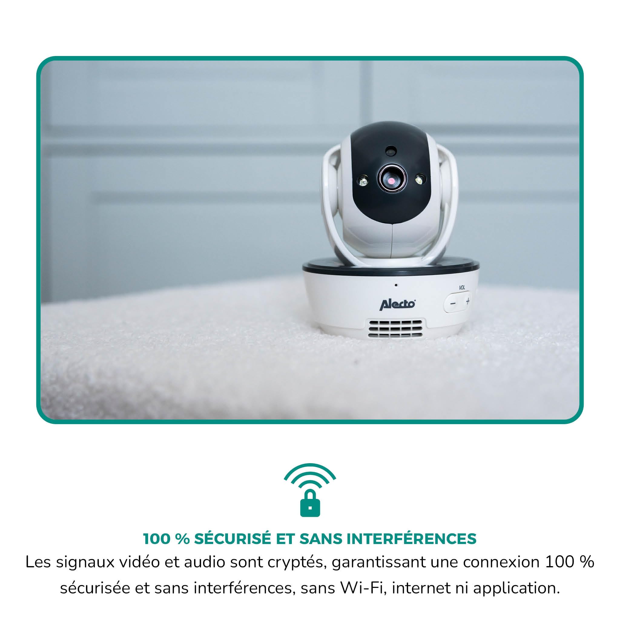 Alecto DVM200M - Babyphone avec caméra et écran couleur 4.3", blanc/anthracite
