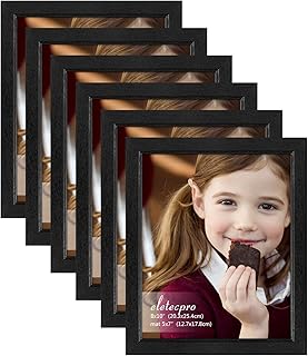 eletecpro 8x10 Picture Frame Set of 6, Display Pictures 5x7 with Mat or 8x10 Without Mat, Photo Frames for Tabletop and Ga...