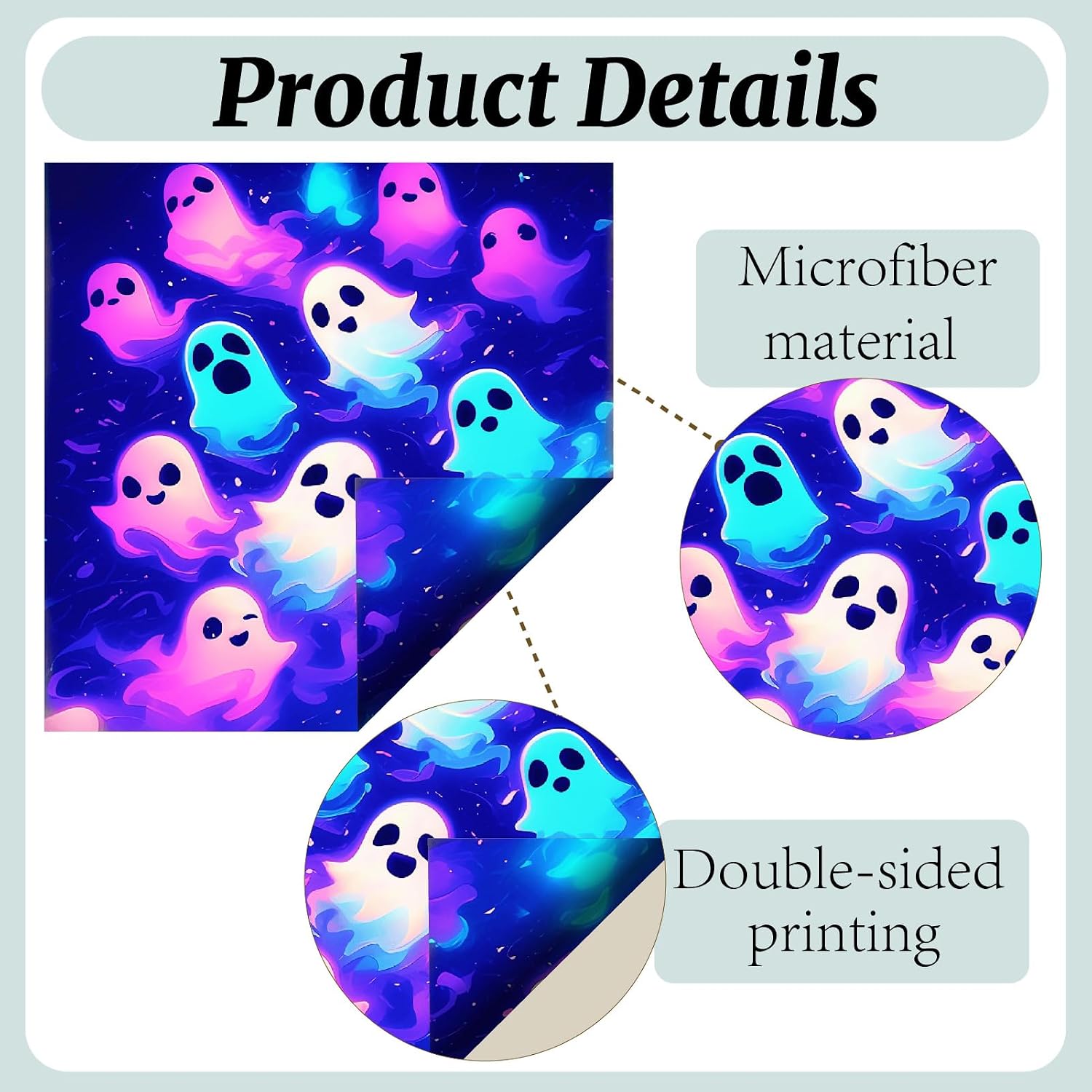 CREATCABIN 6 Packs Halloween Glasses Cleaning Cloth Microfiber Cloth Soft Multicolor Cleaner Sunglasses Reusable Thicken Wipes Clothes for Eyeglasses Camera Cell Phone Lens Screens Glasses 6 x 6 Inch image 3