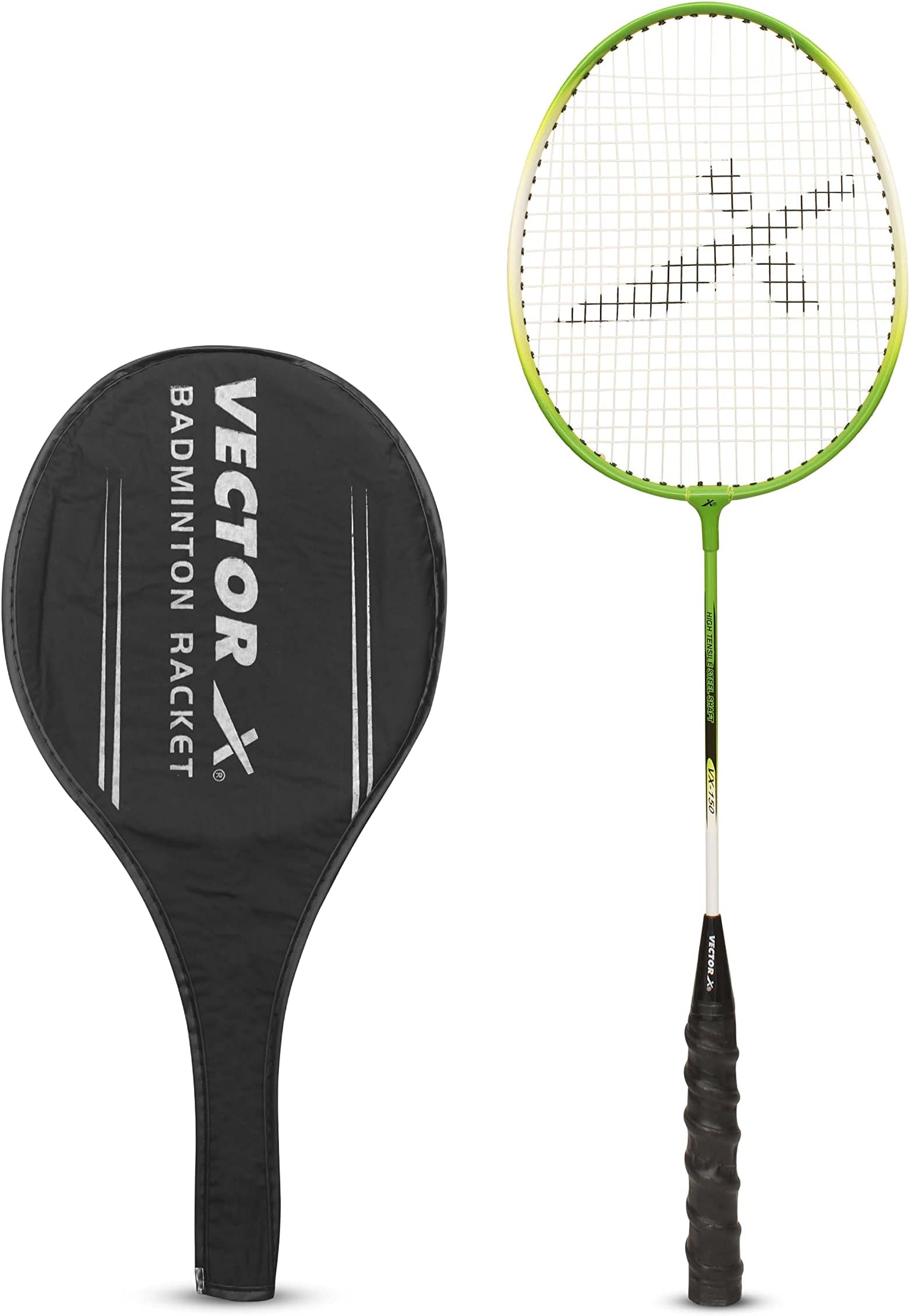 Vector X VXB-150 Badminton Racquet (1 PC Racquet + 3/4 Cover, Green)