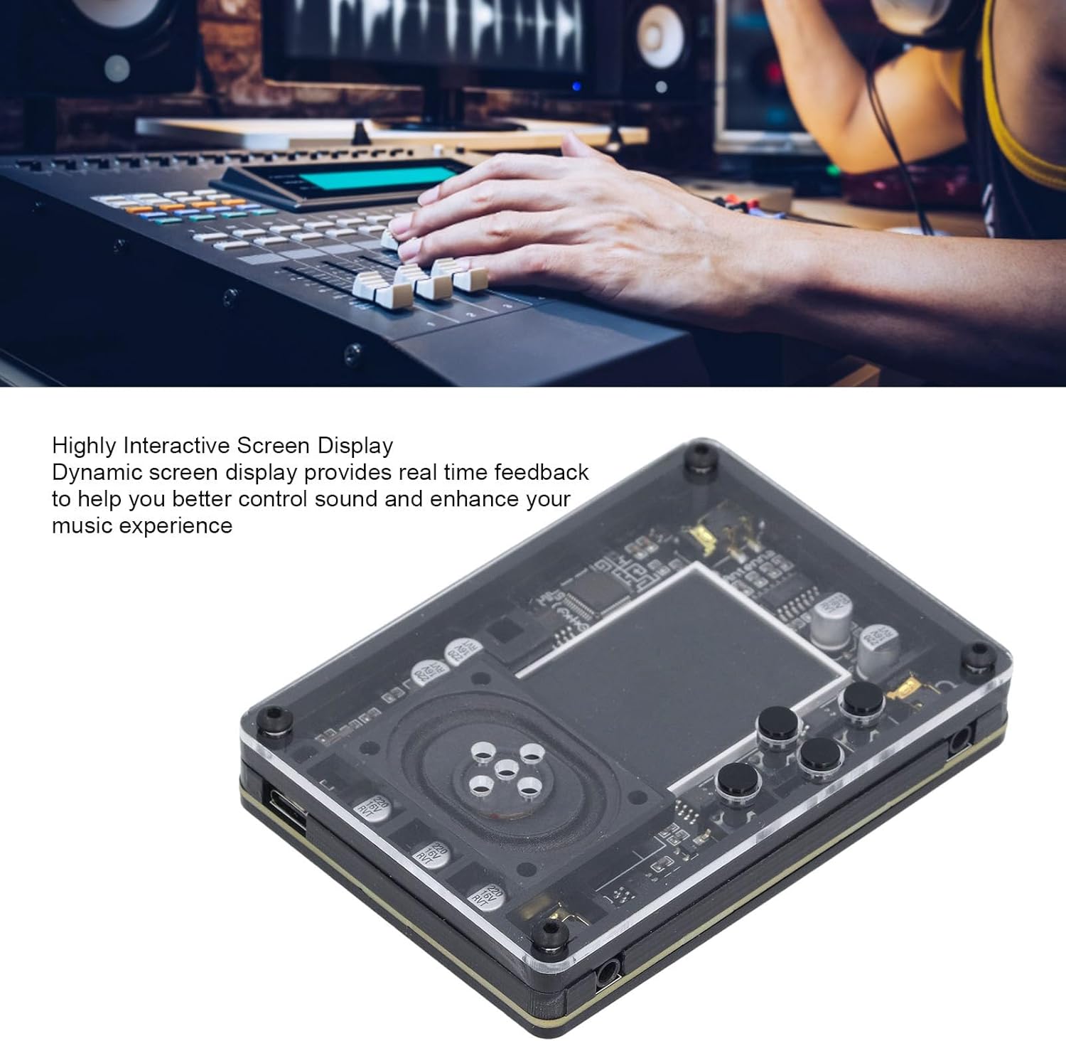 Mini Electronic Synthesizer, 70 Tones 20 Instrument Types with Screen Display Mini Theremin for Musicians Students Home Studio Performance