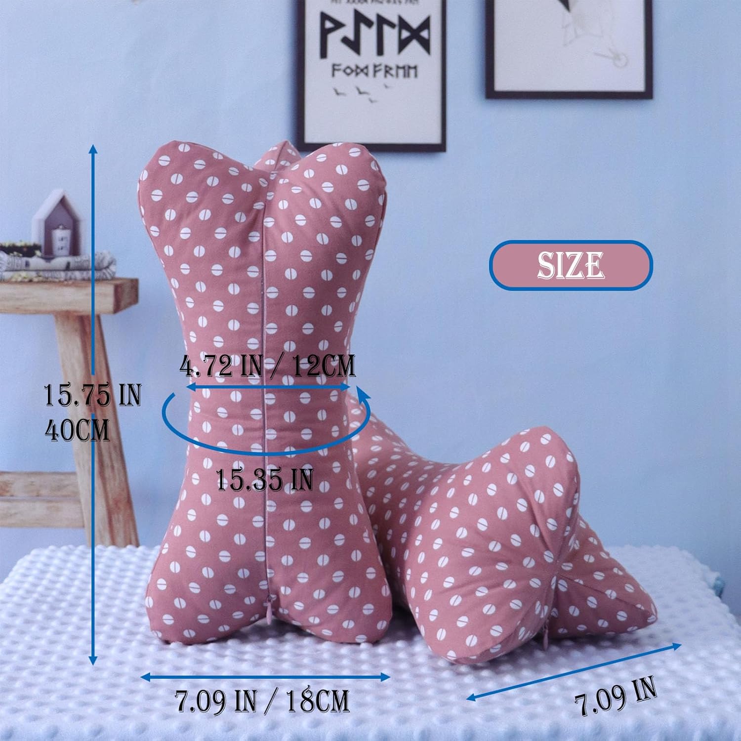 ZHIWEIKJ Bone Neck Pillows Dog Bone Shaped Pillow Cervical Neck Pillow for Camping Sleeping Travel Car Truck Driving Home and Office Rest (Size : F) - Image 7