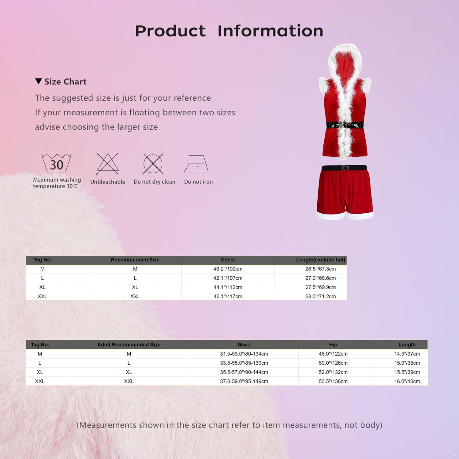 Vxuxlje Mens Christmas Santa Claus Costume Outfits Sleeveless Waistcoat Vest Top with Boxer Shorts