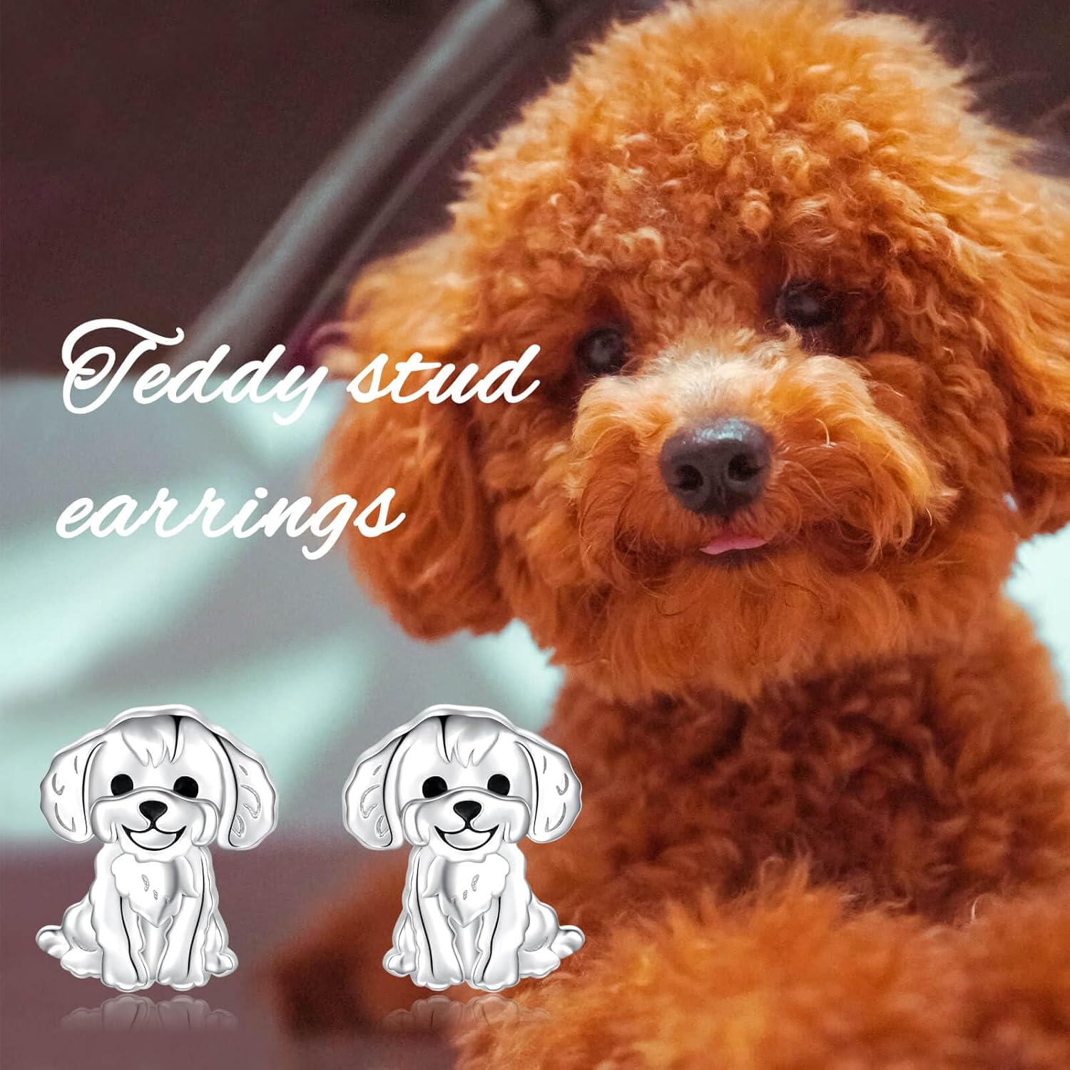 Dog Stud Earrings 925 Sterling Silver-Cute Puppy Earrings for Women-Hypoallergenic Dog Jewelry Gifts for Young Ones - Image 2