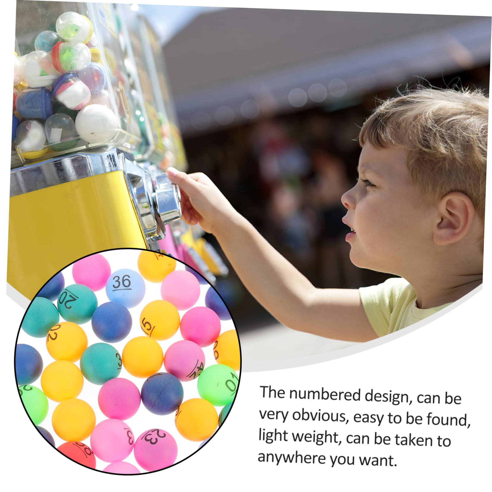 KOMBIUDA 50Pcs Reusable Numbered Balls Fun Sphere Game Balls for Parties and Events Durable Plastic Design with Numbers for Easy Identification for Raffles and Drawings