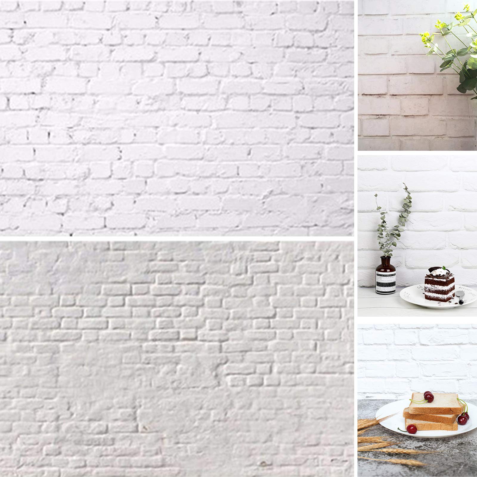 Selens 3 sztuki 2 w 1 tło, marmur, cement, cegła, mur i rysunek słojów drewna, 56 x 88 cm, płaski blat, fotografia, dwustronne tło dla smakoszy, blogerów, kosmetyków, zdjęć z życia