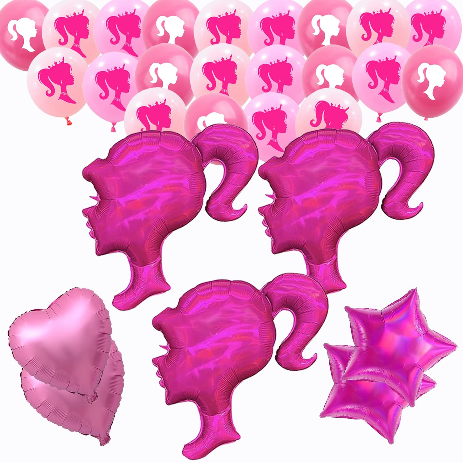 Pink Balloons Girls Birthday Party Decorations Decor for Pink Princess Doll Theme Party Decorations Supplies Bachelorette Party Decorations Balloons Arch