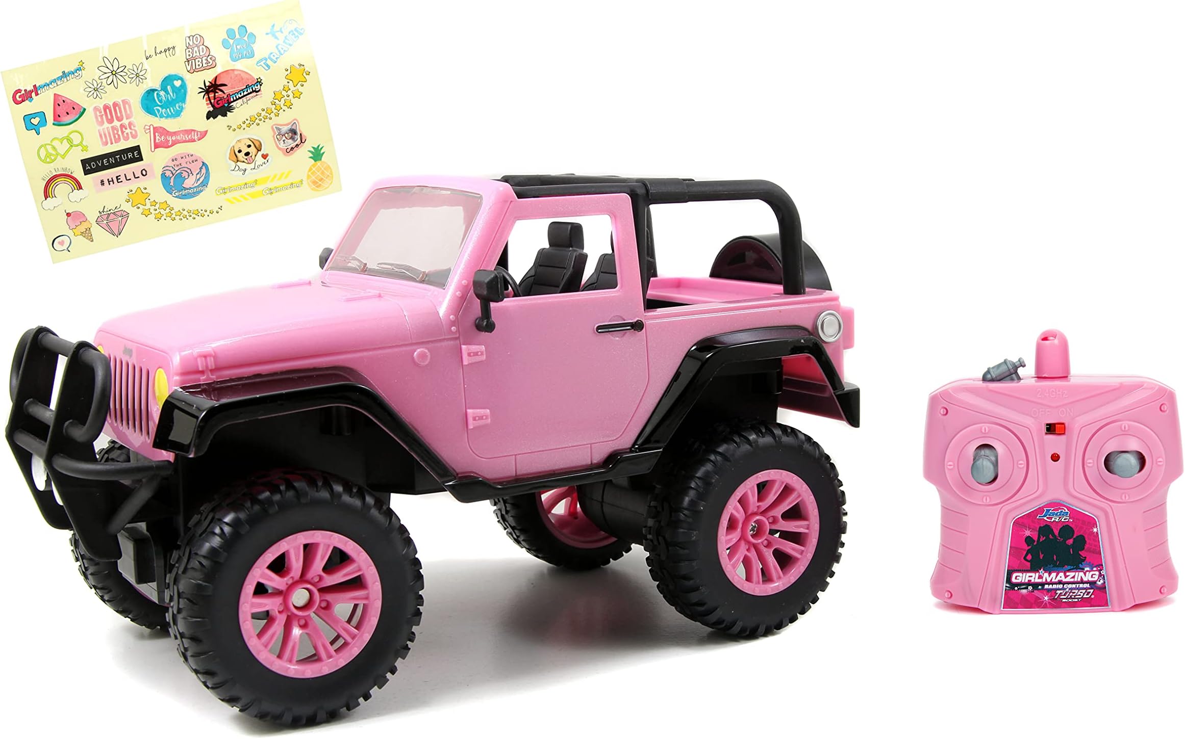 Girlmazing 1:16 Jeep Wrangler RC Radio Control Cars, Toys for Kids (Pink)