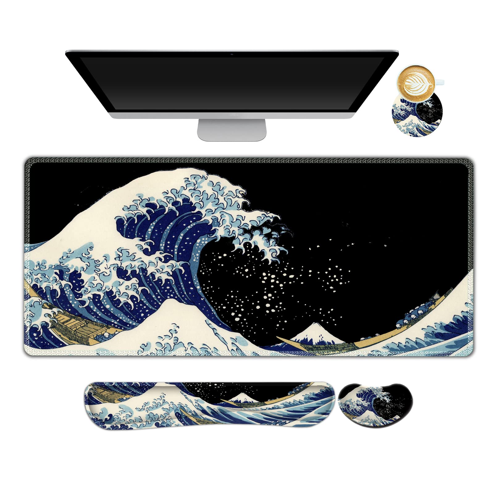 AIMSA Gaming Mouse Pad Set - Wrist Rest & Coaster -18