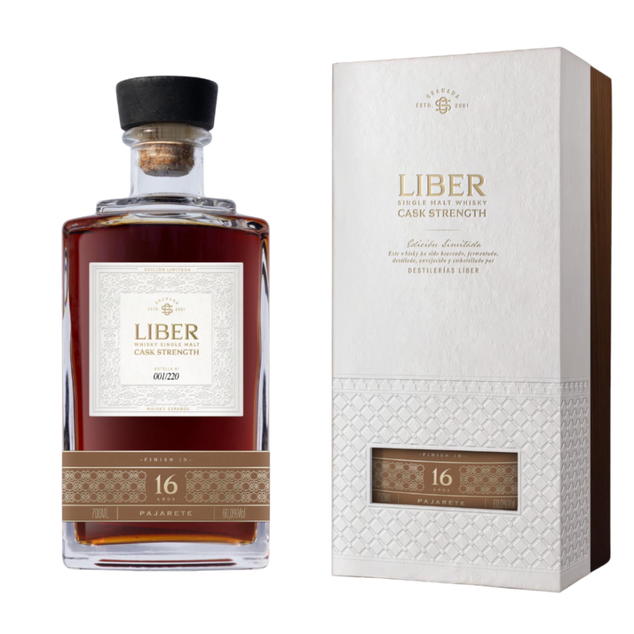 Whisky Premium 16 Años Cask Strength - Single Malt Español | 60% Vol | Edición Limitada Whisky para regalar