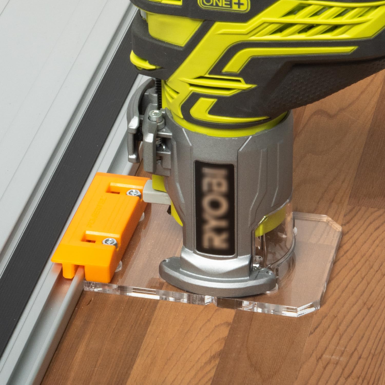 Powertec 72024 Router Guide Rail Adapter For Ryobi P601, Pcl424, Pcl424b And Ridgid R2911 Compatible With Makita, Festool, Milwaukee, Kreg Acs, Wen, Triton And Ridgid Guide Rails
