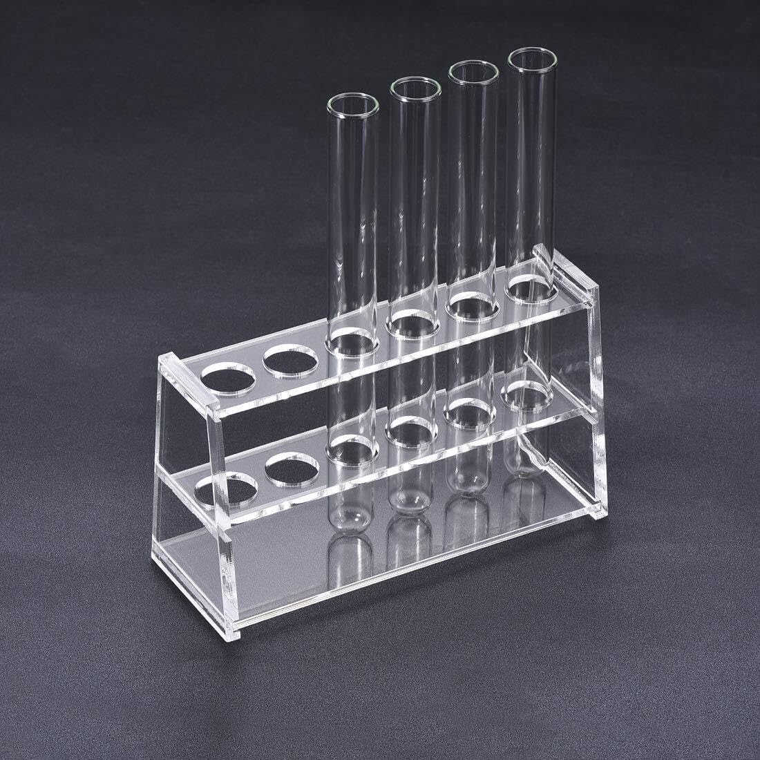 stojak na probówki do laboratorium, Stojak na probówki akrylowe w klasie, 6 dołków wirówkowe o pojemności 10 ml, przezroczysty, 5,35 x 2 3,15 cala