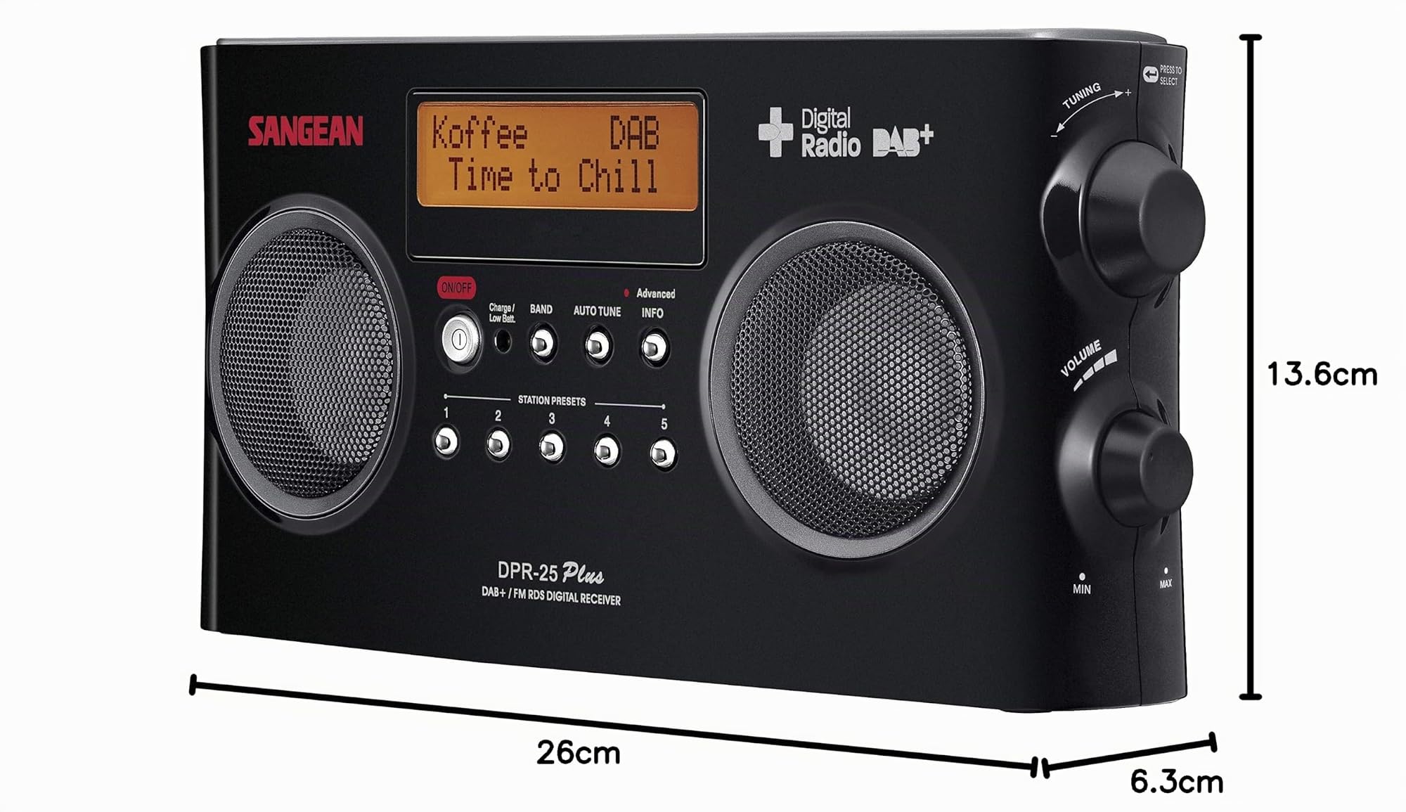 Sangean A500273 Radio DPR-25+ Nero