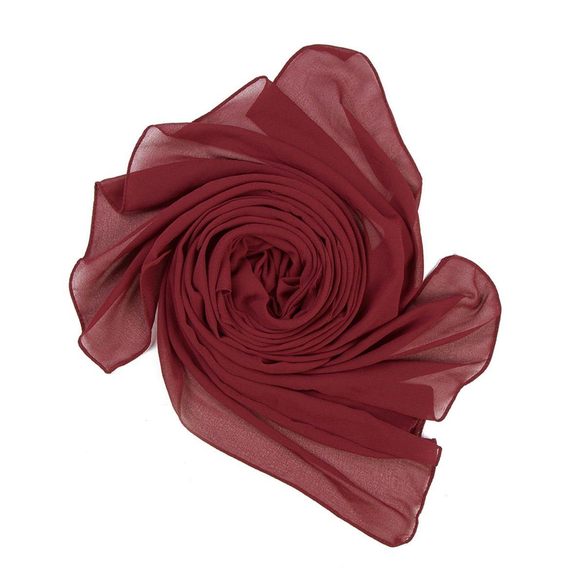World of Shawls Elegant Chiffon Scarf Wrap Wedding Bridal Party Occasion Prom - 28 Colours (Maroon)