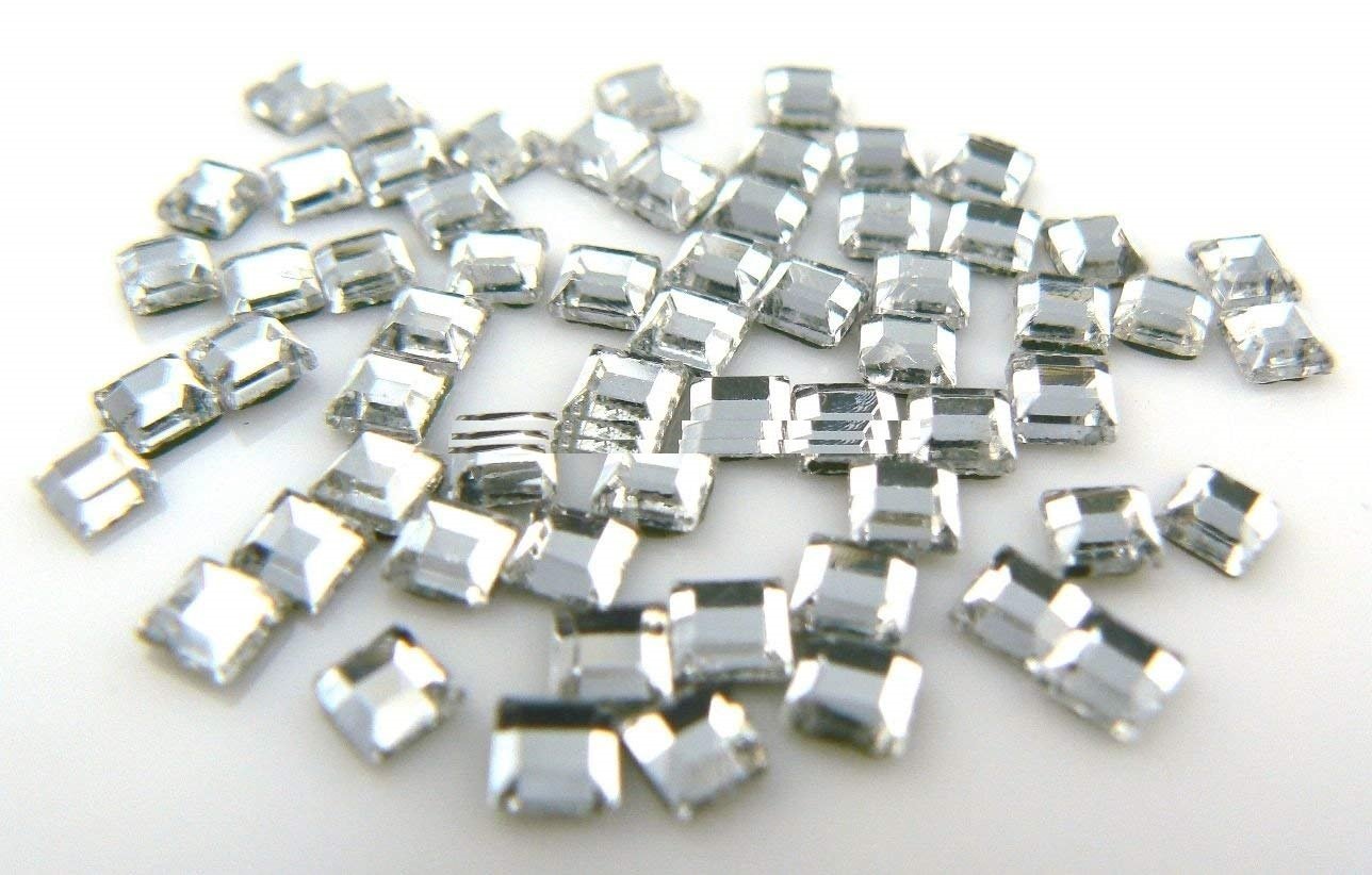STRASS NERO 12x12 Mm - 20 Pezzi Cabochon Quadrati Termoadesivi Hotfix, Pietre Decorative Per Abbigliamento, Accessori, Unghie, Fai Da Te - 3