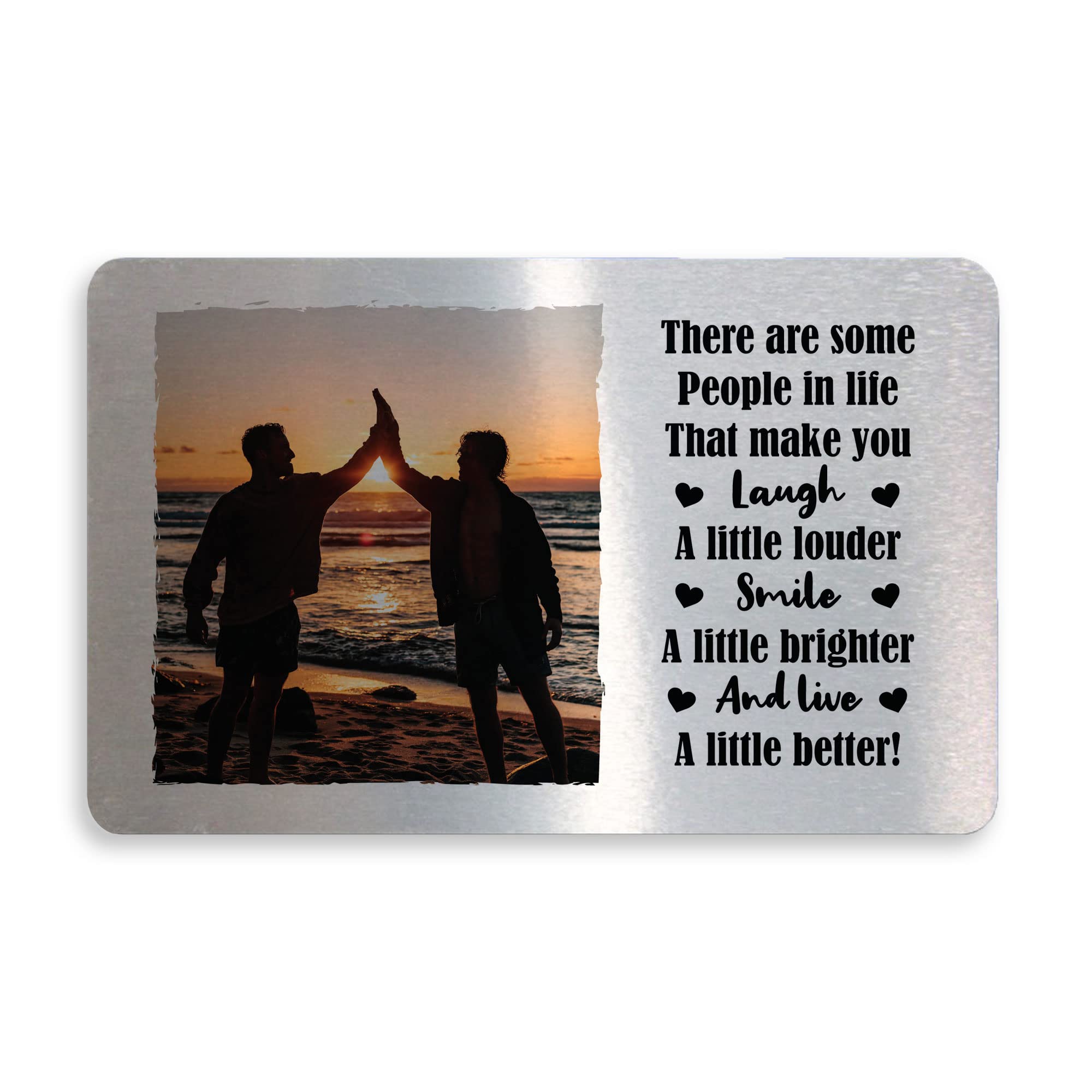 Personalised Friendship Gift Photo Metal Card Best Friend Gift Thank You Birthday Xmas Gift Idea