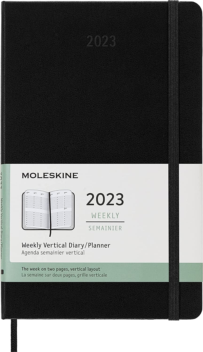 Vertical Weekly Planner Moleskine Hardcover Planner - Undated - Large (5" X 8.25") - Black Moleskine Weekly Planner 2025 Soft Cover