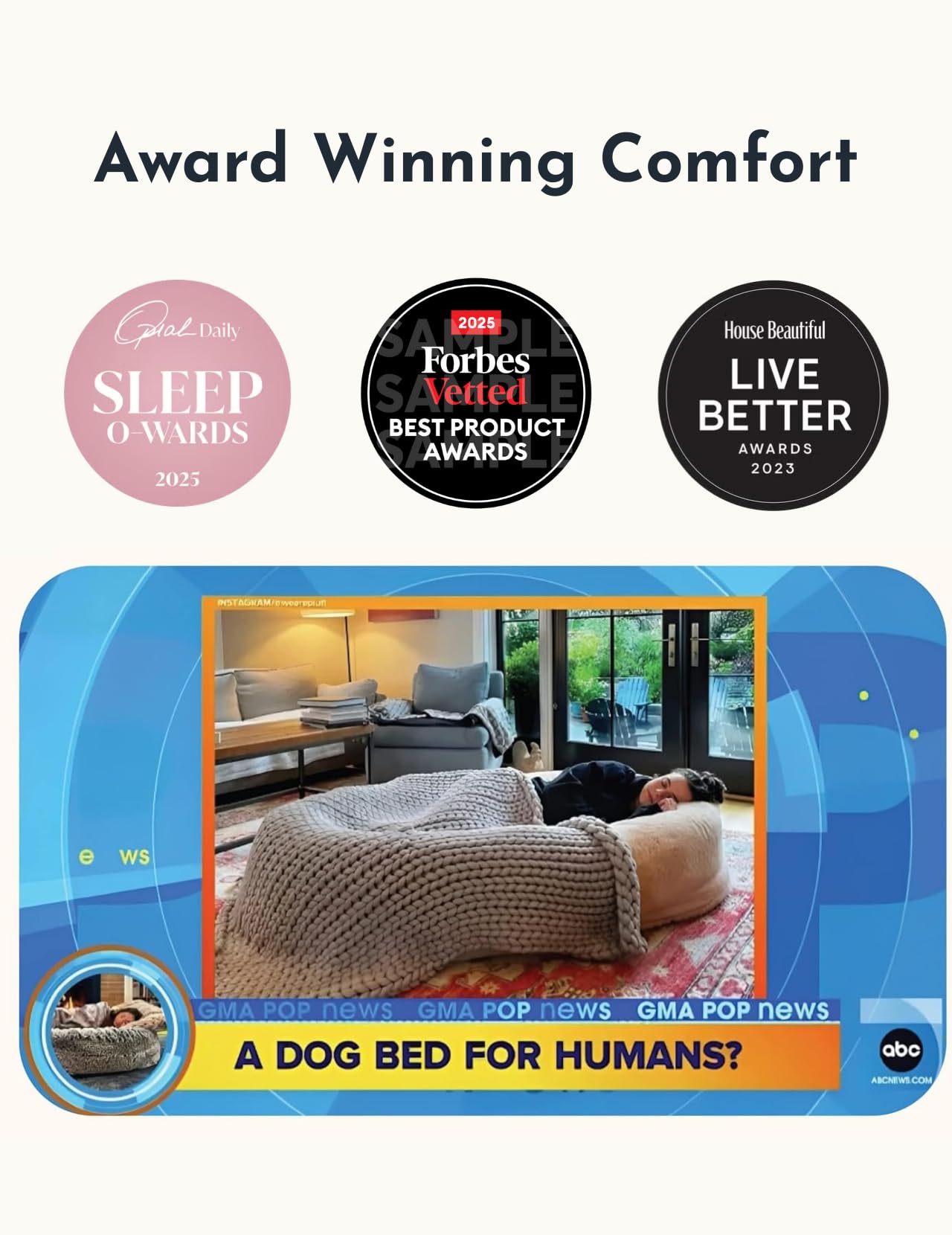 Plufl, The Original Human Dog Bed for Adults, Kids, and Pets. As Seen on Shark Tank. Comfy Plush Large Bean Bag with Memory Foam, Machine Washable, and Durable. Perfect nap and Floor Bed -: Beige